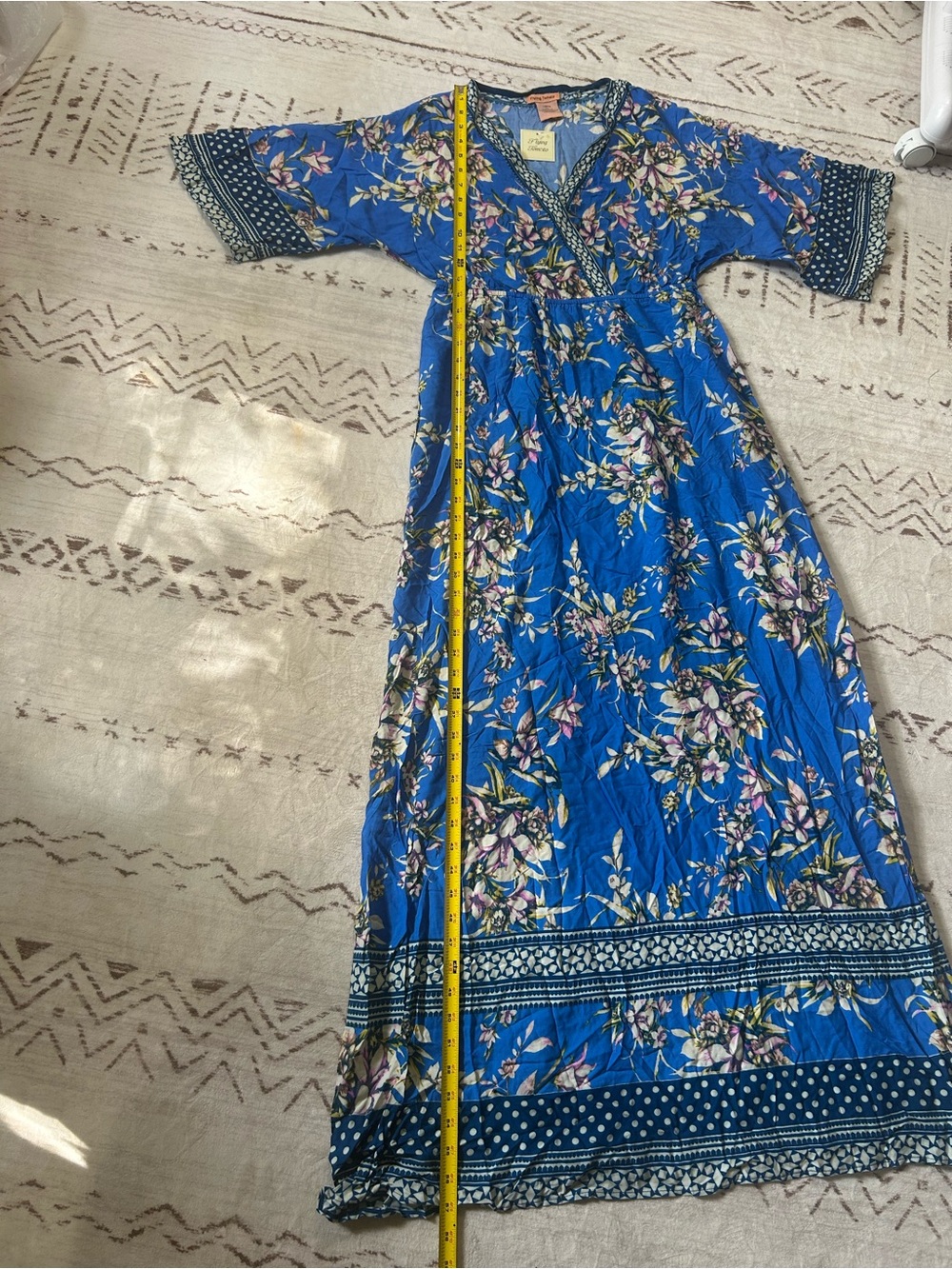 Flying Tomato NWT Blue Floral Boho Maxi Dress Large - Picture 8 of 11